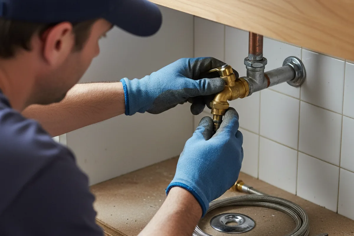Shutoff valve and fitting work during Emergency Plumbing in Whitesboro